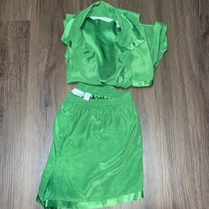 Victoria’s Secret green silk 2 piece pajamas size Medium